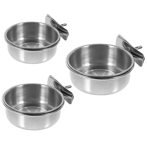 INOOMP 3 Stück Teiliges Edelstahl Futter Wassernapf für Papageien Vogelkäfig Robust und Langlebig Große Kapazität Vielseitig Einsetzbar für Vögel und Kleintiere Einfache Anbringung Am INOOMP 3 Stück Teiliges Edelstahl Futter Wassernapf für Papageien Vogelkäfig Robust und Langlebig Große Kapazität Vielseitig Einsetzbar für Vögel und Kleintiere Einfache Anbringung Am von INOOMP