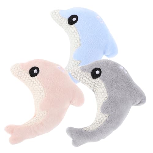 INOOMP 3stücke Teiliges Interaktives Katzen-Spielzeug-Set Weiche Plüsch-Delfin-Form Für Katzen Und Kätzchen Selbstspiel Und Kauspielzeug Für Anregendes Spielen Und Bewegung von INOOMP