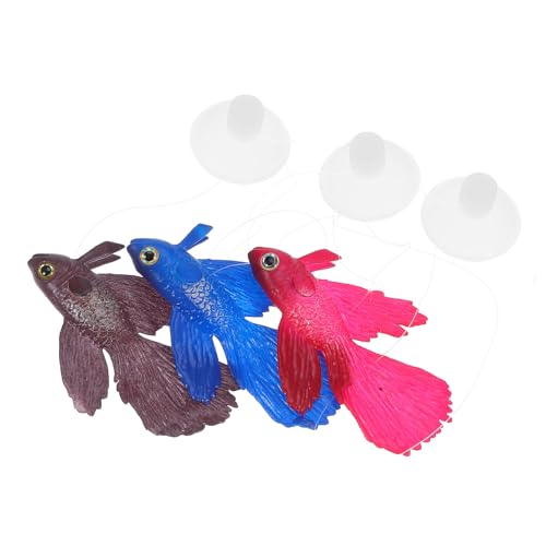 INOOMP 3 stücke Simulierte Aquarium Betta Fisch Decor Gefälschte Silikon Künstliche Betta Fisch Für Aquarien Schwimmbäder Und Andere Dekoration von INOOMP