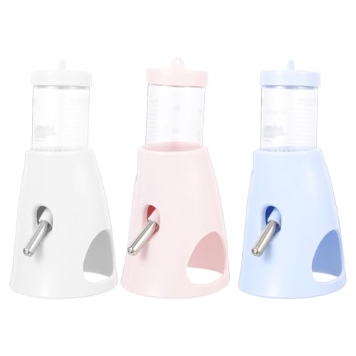 INOOMP 3-teilige Hamster-Wasserflasche: Auslaufsichere, stehende Hamster-Wasserflasche mit Halterung – Trinkspender für Kleintiere mit Rollperle für Chinchilla, Kaninchen, Eichhörnchen, von INOOMP