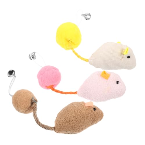 INOOMP 3stücke Katzen Spielzeug Mäuse Mit Glocke Plüschratten Für Drinnen Interaktive Beschäftigung Für Kätzchen Und Langlebige Katzen Spielzeuge INOOMP 3stücke Katzen Spielzeug Mäuse Mit Glocke Plüschratten Für Drinnen Interaktive Beschäftigung Für Kätzchen Und Langlebige Katzen Spielzeuge von INOOMP