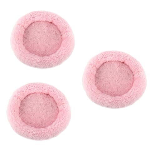 INOOMP 3St Hamsterkissen Futter für Meerschweinchen Hamster Winterdecke klein Hamster Bett hamsterbett Hamstermatte Hamster Pad runden Hamsterbedarf kalte Unterlage Haustierbett Rosa von INOOMP