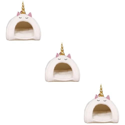 INOOMP 3 Stücke Haustier Bett Hamster Eichhörnchen Warme Nest Couch Matte Auto Reise Design Weiß Größe von INOOMP