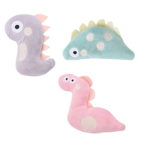 INOOMP 3stücke Katzenspielzeug Aus Plüsch Mit Katzenspielzeug Und Molar-Effekt Interaktive Süße Katzenspielzeuge Mit Katzenminze Schlange Dinosaurier Fisch Für Gesunde Zahnpflege Und von INOOMP