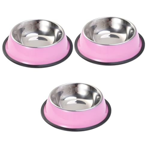 INOOMP 3stücke Hundenapf Mit Antirutsch-Boden Rosa rutschfest Und Rostfrei Für Hunde Und Katzen Verhindert Kratzer Und Beim Füttern INOOMP 3stücke Hundenapf Mit Antirutsch-Boden Rosa rutschfest Und Rostfrei Für Hunde Und Katzen Verhindert Kratzer Und Beim Füttern von INOOMP