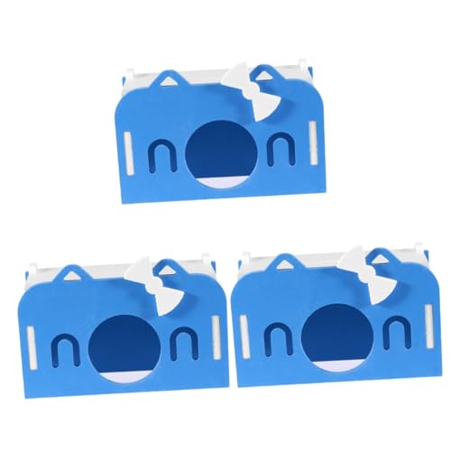 INOOMP 3stücke Holz Hamsterhaus Für Kleintiere Geräumiges Schlafhaus Mit Sicherer Geruchsneutraler Oberfläche Für Hamster Meerschweinchen Kaninchen Und Mehr Blau Groß von INOOMP