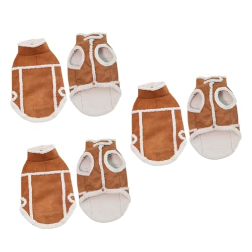 INOOMP 3stücke Winter Hundejacke Aus Wildleder Für Kleine Hunde Warme Stilvolle Haustierkleidung Braun Für Outdoor-aktivitäten Und Besondere Anlässe von INOOMP