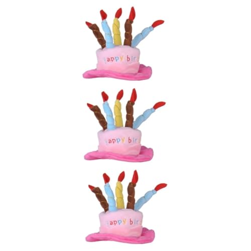 INOOMP 3 Stück Verstellbarer Clip Für Hundegeburtstagshut Haustier-Happy-Birthday-Partyhut Mit Kuchenkerzen Themenhut Für Hunde Und Katzen von INOOMP