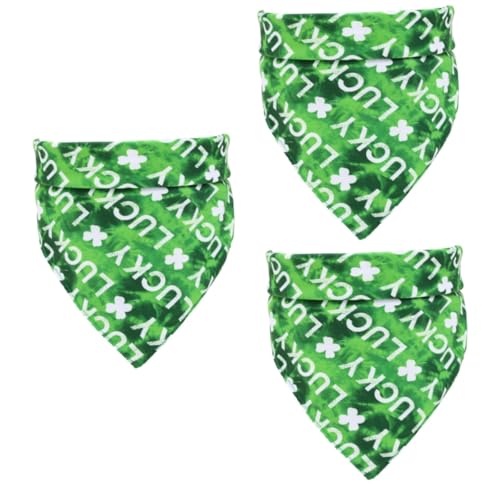 INOOMP 3St Hundelätzchen Dreieckstuch für Hunde Dekorationen grüner Hijab grüne Anzüge Hunde hundekragen herbstdeko Hund Halskette Dekor Hund verkleiden Schal schmücken Patrick von INOOMP