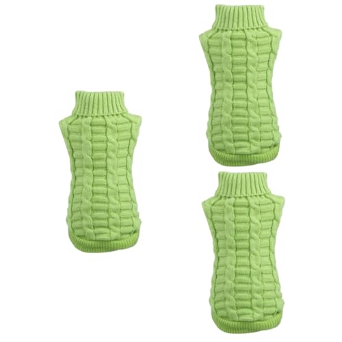 INOOMP 3stücke Warmer Hunde-Pullover Aus Solidem Material Grün Für Winterspaziergänge Hält Ihren Kleinen Hund Warm Und Stylish Für Besondere Anlässe Und Fotoshootings von INOOMP