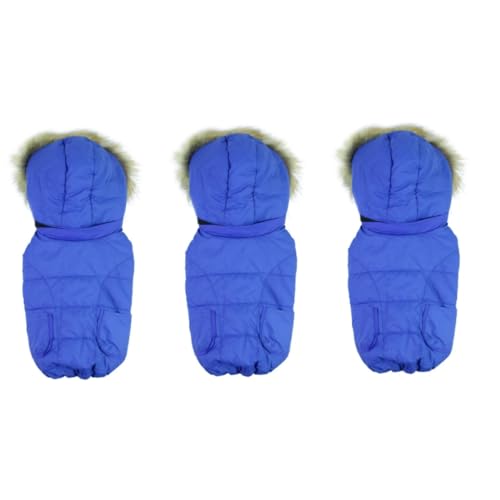 INOOMP 3stücke Pet Winter Warm Jacket Für Kleine Und Mittelgroße Hunde Weiche Baumwollunterlage Dicker Hoodie-Mantel Für Herbst Und Winter Stylische Hundekleidung von INOOMP