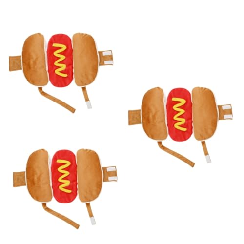 INOOMP 3-teiliges Haustier-partykostüm Hot-Dog-Dutt-hundemantel Größe L Einfach Anzuziehendes Design Modisch Und Warm Passt Zu Welpenhunden Für Abenteuer Im Freien von INOOMP