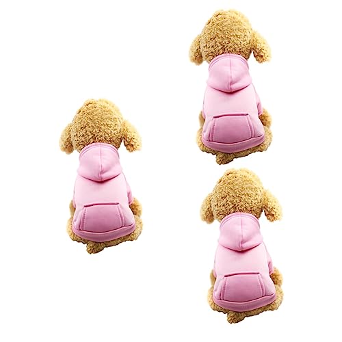 INOOMP 3St Warmes Kostü für Hund hundemantel Dog Raincoat Haustierkleidung hundebekleidung Hunde Weste Haustierzubehör Herbst Winterkleidung Winterbekleidung Haustier warme Kleidung Rosa von INOOMP