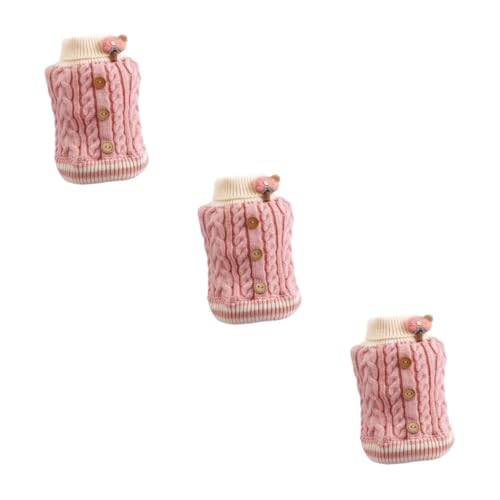 INOOMP 3St Welpenweste aus Baumwolle Herbst-Winter-Outfit Hund Pullover Jacke Welpenkleidung hundemantel Dog Raincoat entzückender Haustierpullover Winterkleidung für Haustiere Stoff Rosa INOOMP 3St Welpenweste aus Baumwolle Herbst-Winter-Outfit Hund Pullover Jacke Welpenkleidung hundemantel Dog Raincoat entzückender Haustierpullover Winterkleidung für Haustiere Stoff Rosa von INOOMP
