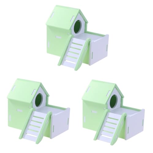 INOOMP 3stücke Wooden Hamster Villa Mit Doppeldeck-treppe Grünes Kleintier-Haus Für Hamster Mäuse Und Andere Nager Gemütlicher Schlafplatz Und Spielbereich Für Kleine Haustiere INOOMP 3stücke Wooden Hamster Villa Mit Doppeldeck-treppe Grünes Kleintier-Haus Für Hamster Mäuse Und Andere Nager Gemütlicher Schlafplatz Und Spielbereich Für Kleine Haustiere von INOOMP