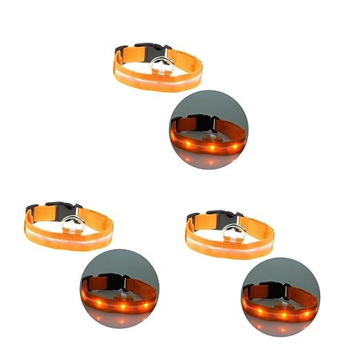INOOMP 3St beleuchteter Kragen Hundehalsband Nachtsicherheitshalsband für Haustiere Sichtbarkeit im Dunkeln LED Haustierhalsband LED-Haustierhalsband blinkendes Haustierhalsband Rundhals von INOOMP