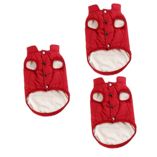 INOOMP 3 Stücke Baumwolle-gepolsterte Hund Warme Mantel Welpen Kleidung Hoodie Stil Leichte Chic Xs Rot INOOMP 3 Stücke Baumwolle-gepolsterte Hund Warme Mantel Welpen Kleidung Hoodie Stil Leichte Chic Xs Rot von INOOMP