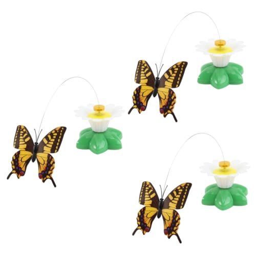 INOOMP 3stücke Rotierendes Elektrisches Katzenspielzeug Mit Butterfly-Design Zufällige Farbe Fördert Aktives Spielen Und Selbstbeschäftigung Für Katzen Batterien Nicht Enthalten von INOOMP