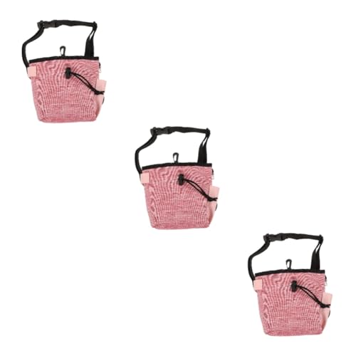 INOOMP 3st Gürteltasche Für Das Hundetraining Snack-Taschen Müllsäcke Lebensmittelbeutel Snackbeutel Müllbeutel Einkaufstüten Snackhalter Rosa Oxford-Stoff Hundetrainingszubehör Tragbar von INOOMP