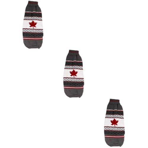 INOOMP 3st Haustier-Weihnachtspullover Hundepullover Mit Ahornblattmuster Welpen-urlaubspullover Weihnachtshundebekleidung Weihnachts-hundepullover Winterwarme Hundekleidung von INOOMP