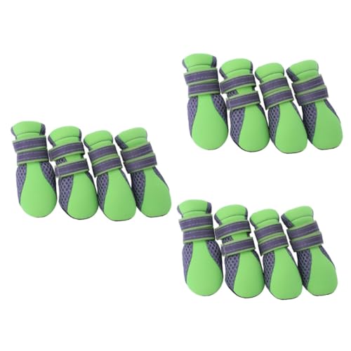 INOOMP 3stücke Atmungsaktive Hunde-Schuhe Für Kleine Hunde Nonslip Sohle Einstellbare Passform XL Grün Für Und Outdoor-aktivitäten von INOOMP