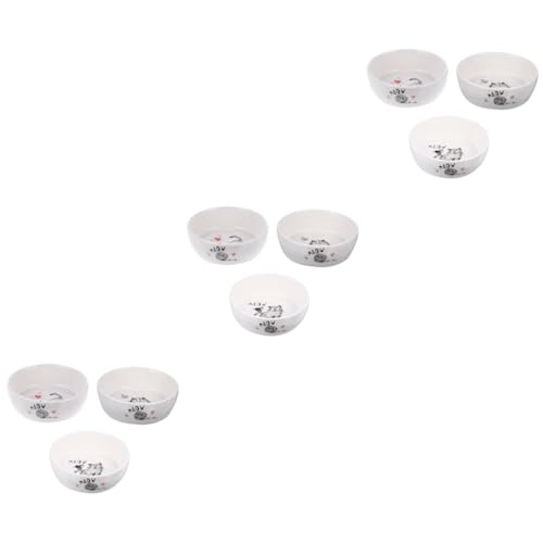 INOOMP 3st Katzennapf Keramiknapf Für Haustiere Futternapf Für Katzen Katzengericht Fressnapf Für Katzen Hundenapf Aus Keramik Hund Wassernapf Häschen-Feeder Keramikschale Die Katze Weiß von INOOMP