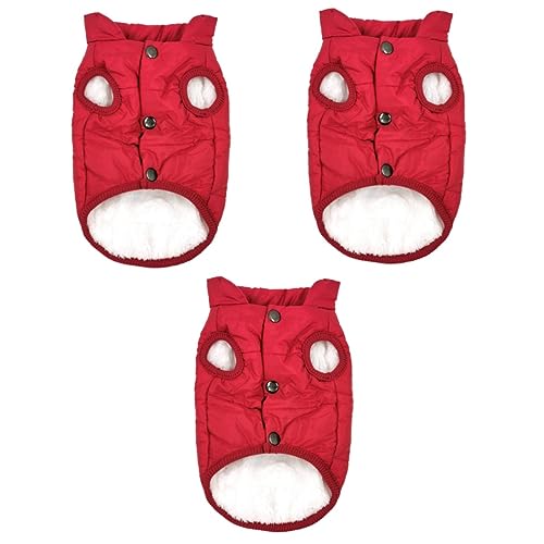INOOMP 3st Mantel Für Haustiere Fleece-hundekleidung Winterweste Warme Weste Für Haustiere Hundeweste Kostüm Jacken Für Haustiere Warmer Mantel Wärmende Weste Fleece-winterhund Welpe Rot INOOMP 3st Mantel Für Haustiere Fleece-hundekleidung Winterweste Warme Weste Für Haustiere Hundeweste Kostüm Jacken Für Haustiere Warmer Mantel Wärmende Weste Fleece-winterhund Welpe Rot von INOOMP