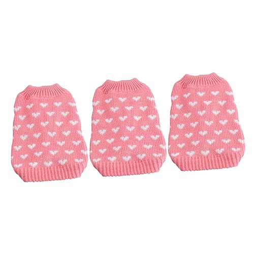 INOOMP 3stücke Hundepullover Mit Herzmuster Strick-Sweater Für Kleine Hunde Xs Kuscheliges Kostüm Für Haustiere Modische Hundebekleidung Und Schicke Dekoration von INOOMP