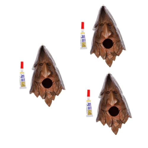 INOOMP 3stücke Vogelnest Aus Kunstharz Für Garten Hängendes Vogelhaus Mit Gesicht Design Kreative Deko Für Außenbereich Für Wildvögel Und Vogelfütterung von INOOMP