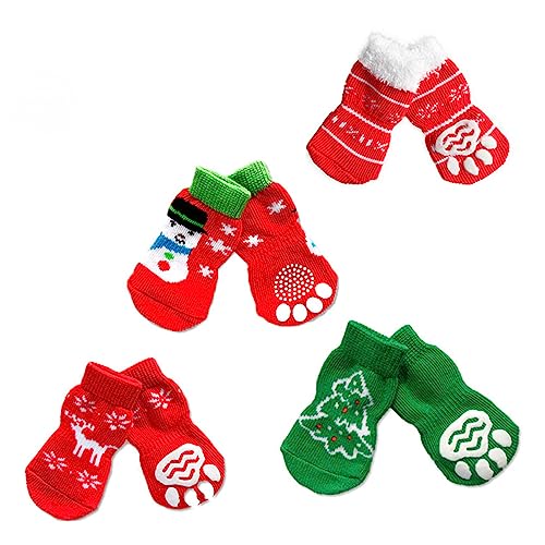 INOOMP Warme Weihnachtssocken Für Hunde Und Katzen – Nicht-haustiersocken Mit Schneemann- Schneeflocken- Hirsch- Und Baummuster von INOOMP