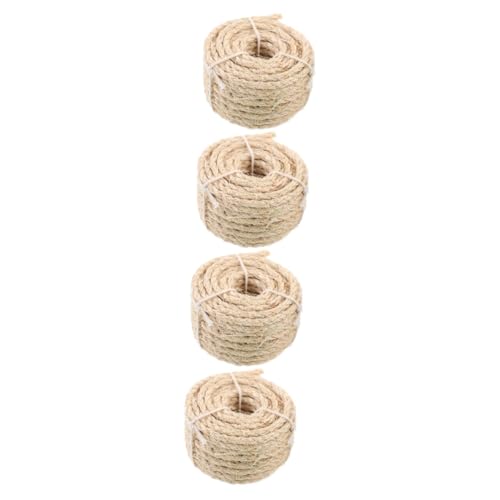 INOOMP 4rollen Sisal Seil Für Katzenkratzmöbel Natürliche Langlebige Schnur Für Reparaturen Und Schutz Vor Kratzschäden Für Kratzbaum Und Möbel von INOOMP