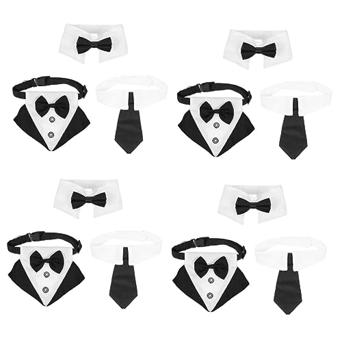 INOOMP 4 Sätze Haustier Krawatte Dekorative Hundebandanas Kleines Welpenhalsband Dekorationen Für Hochzeitszeremonien Bequemer Schal Für Haustiere Hundefliege Hündchen Polyester Lätzchen von INOOMP