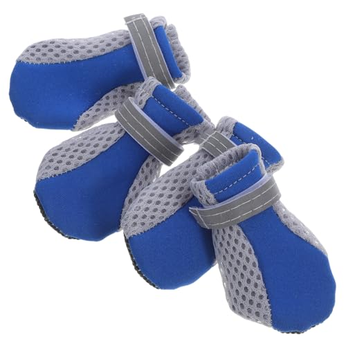 INOOMP 4 Stück Atmungsaktive rutschfeste Hundeschuhe aus Mesh Leichter Pfotenschutz für Kleine Hunde für Outdoor Park Strand und von INOOMP