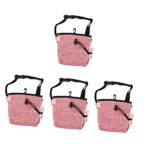 INOOMP 4 Stück Gürteltasche Für Das Hundetraining Lebensmittelbeutel Snackbeutel Einkaufstüten Müllsäcke Snack-Taschen Tasche Für Hundesnacks Tragbar Müllbeutel Oxford-Stoff Rosa von INOOMP