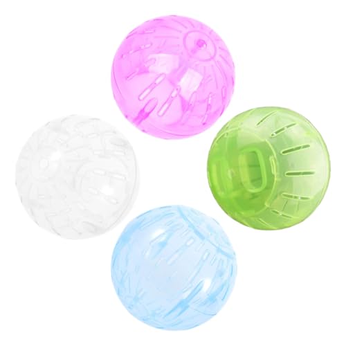 INOOMP 4 Stück Hamster Laufkugel Leiser Mini Übungsball für Kleine Haustiere Geräuscharm Innovative Rollstruktur Interaktives für Drinnen und Draußen Einfache Reinigung von INOOMP