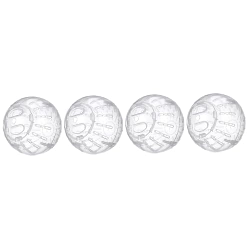 INOOMP 4 Stück Hamster-Spielzeug klare Hamsterbälle Chinchilla Laufbälle Hund Abs Heu Hamster Spielzeug hamsterspielzeug Haustier Rollenbock Igel-Übungsbälle Zwerghamsterball Plastik Weiß von INOOMP