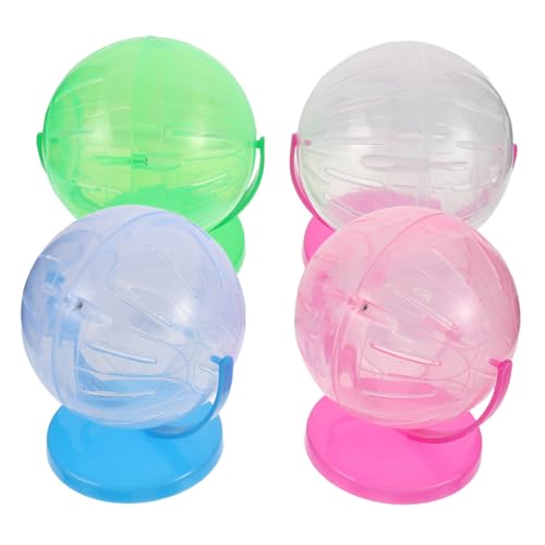 INOOMP 4 Stück Hamsterrad Kugel Transparent Laufrad Fitness Für Kleine Kleintiere Wie Hamster und Rennmäuse Einfach Zu Reinigen Geräuscharm Für Käfigzubehör von INOOMP