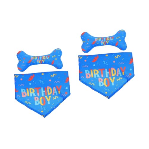 INOOMP 2sets Nicht-verblassen Hund Bandanas Geburtstag Dreieck Schal Für Hund Lätzchen Pet Spielzeug 2 Stücke * 2 von INOOMP