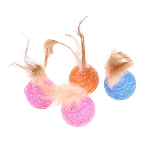 INOOMP 4stücke Katzenspielzeug Bunte Ball Mit Und Tube Interaktives Spielzeug Für Katzen Fördert Spielspaß Und Bewegung Zufällige Farben von INOOMP