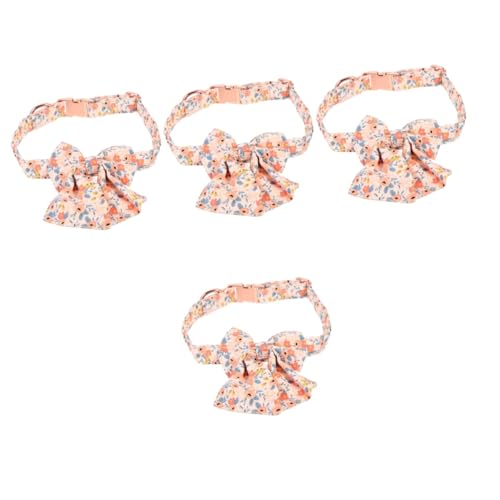 INOOMP 4 Stück Haustierhalsband Hundefliege Halsband Mit Schleife Für Haustiere Fliege Mit Kätzchenkragen Hundehalsband Mit Fliege Und Welpe Cosplay Schal Roségold Reine Baumwolle von INOOMP
