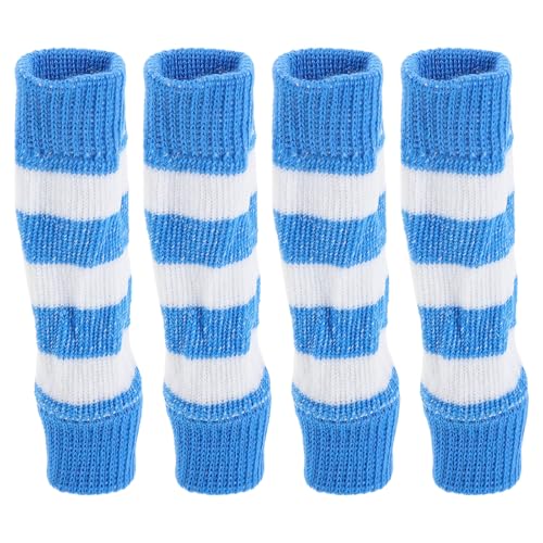 INOOMP 4 Stück Hunde-Ellenbogenschutz, Hundebeinsocken, gestrickte Wärmer-Wraps, Haustier-Ellenbogenschutz, Beinwärmer für kleine und mittelgroße Haustiere, Blau von INOOMP