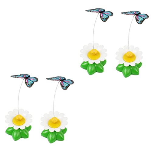 INOOMP 4stücke Elektrische Katzenangel Mit Rotierenden Simulation Blumen Automatisches Katzenspielzeug Für Zuhause Bunte Katzenunterhaltung Lustiger Cat Teaser Stick Für Haustiere von INOOMP