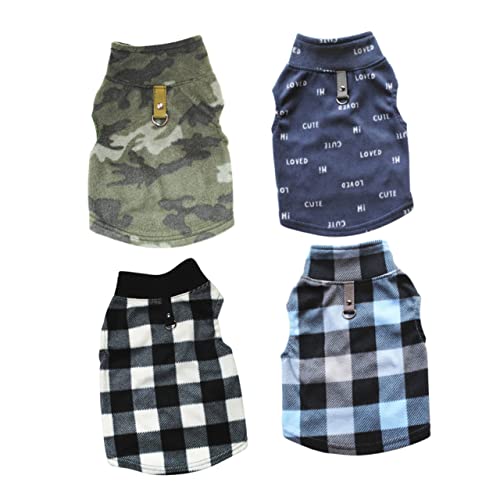 INOOMP 4stücke Teiliges Winter-Outfit Für Haustiere Warme Hundekleidung Aus Weichem Fleece Für Hunde Und Katzen Camouflage Buchstaben Kariert Mit Haltegriff von INOOMP