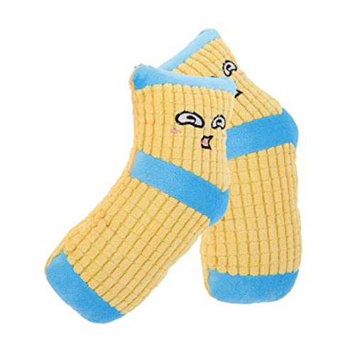 INOOMP 4 Stück Langeweile Spielzeug quietschende spielzeuge für welpen Haustier quietschende Bälle Hund interaktives Spielzeug Plüschtier Socken Quietscher bissfestes Spielzeug Backenzahn von INOOMP
