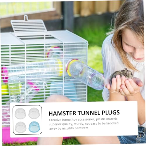 INOOMP 4 Stück Teiliges Nagerkäfig Außenanschluss Stopper aus Kunststoff Robust und Langlebig Schützt Hamster vor Ausbruch Geeignet für Hamstertunnel und Zufällige Farbe Zufällige Farbe von INOOMP