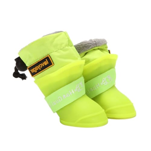 INOOMP 4 Stück Hundeschuhe rutschfeste Gummistiefel für Große Mittelgroße und Hunde mit Riemen für Einfaches Tragen und Komfort von INOOMP