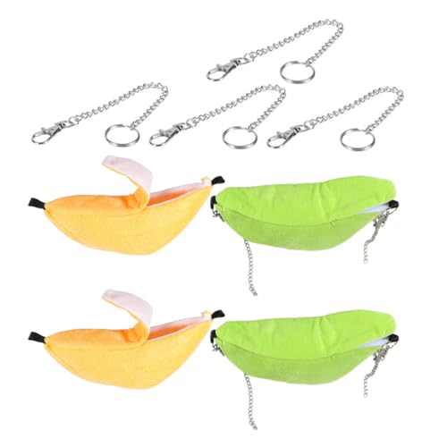 INOOMP 4 Teiliges Kleintier Baumwolle Banane Kuschelbett Hängeschaukel für Hamster Zuckergleiter Meerschweinchen Warmes Nest Platzsparend INOOMP 4 Teiliges Kleintier Baumwolle Banane Kuschelbett Hängeschaukel für Hamster Zuckergleiter Meerschweinchen Warmes Nest Platzsparend von INOOMP