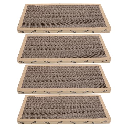 INOOMP 4-teilige Katzenkratzmatte: 42,9 x 21,9 cm Sisal-Katzenkratzpad mit Wellpappe-Rand – Couch-Eckenschutz, Kratzteppich für den Innenbereich von INOOMP