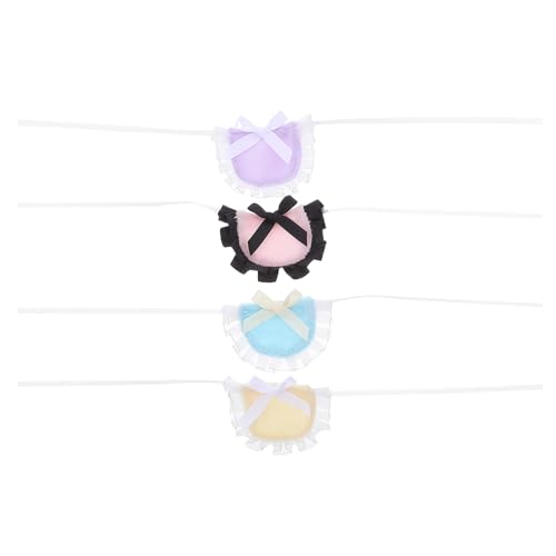 INOOMP 4-teiliges Lätzchenhalsband für kleine Katzen – Bandana-Schal für Papageien und Hamster – Sabberhandtuch für Kaninchen für kleine Haustiere, waschbar und dekorativ – Hals-Accessoires von INOOMP