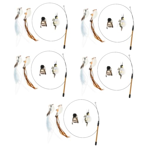 INOOMP 5 Sets Katzenspielzeug Interaktives Katzenspielzeug Für Hauskatzen Mit Stange Und Teaser INOOMP 5 Sets Katzenspielzeug Interaktives Katzenspielzeug Für Hauskatzen Mit Stange Und Teaser von INOOMP